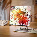 2 Pcs Metal Glass Display Stands Easel for Stained,ceramic Tiles, Plaques, for Picture, Collectibles Ceramic Tiles Photo Office Trade Show Office, or Home