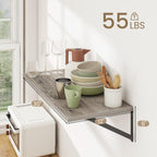 Dreamland Floating Shelves for Wall, 12 Inch Deep Floating Shelves Set of 2, 30W x 12D Large Wall Shelf with Sturdy Metal Brackets for Living Room, Bathroom, Bedroom and Kitchen, Grey