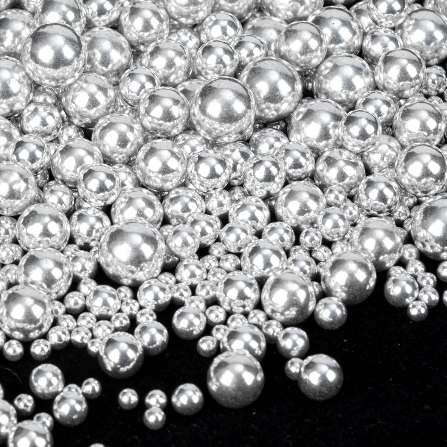 Twisweet Silver Pearl Sprinkles for Cake Decorating, Edible Sugar Pearls for Baking, Mix Size, Cake Topper Cupcake Cookie Ice Cream Dessert Decorations, Valentines Birthday Christmas Supplies (130g/4.58oz)