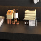 Redrubbit 2 Pack(10.6 x 5.1 Inch) Cabinet Storage Shelf Rack, Rustproof Kitchen Counter and Cabinet Shelf, Small Storage Rack Organizer for Kitchen, Fridge, Cabinet, Bathroom, White