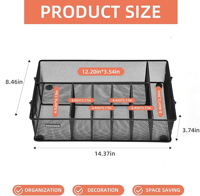 Silverware Organizer with Handle - Metal Utensil Caddy for Kitchen Counter, 7 Compartment for Plate, Cup, Napkin, Paper Plate Dispenser for Party, Picnic