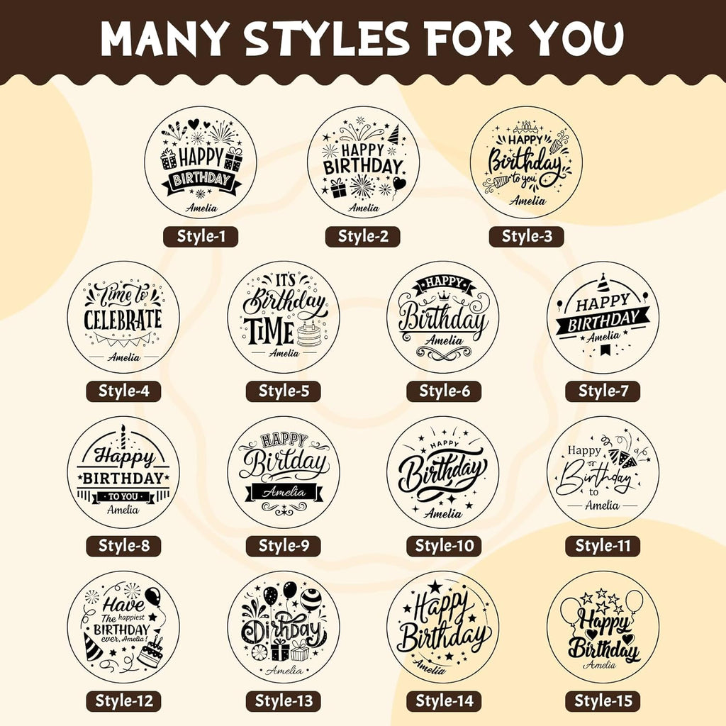 Personalized Birthday Cookie Stamp Custom Acrylic Cookie Embossing Mold with Handle for Baking Decoration