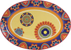 Bico Tunisian Ceramic 16 inch Oval Platter, Microwave & Dishwasher Safe