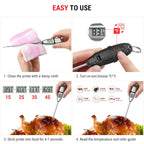 ThermoPro TP02S Digital Food Thermometer for Cooking Bread Baking Sourdough Liquids, Meat Thermometer Digital with Super Long Probe for Grill Kitchen BBQ Oil Milk Yogurt Candy Making Accessory