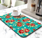 Dish Drying Mat for Kitchen Counter 20x12in Washable Quick Dish Drying Pad Rubber Backed Absorbent Draining Mat Fit Kitchen Counter,Bar,Under Sink,Dishes,Utensils,Dish Rack