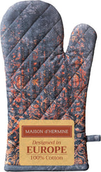 Maison d' Hermine Oven Gloves 100% Cotton Oven Mitt 7" x 13" with Loop Heat Resistant, BBQ, Cooking Gloves, Baking, Grilling, Kitchen, Handling Hot Pans (Pack of 1, Imperfection)