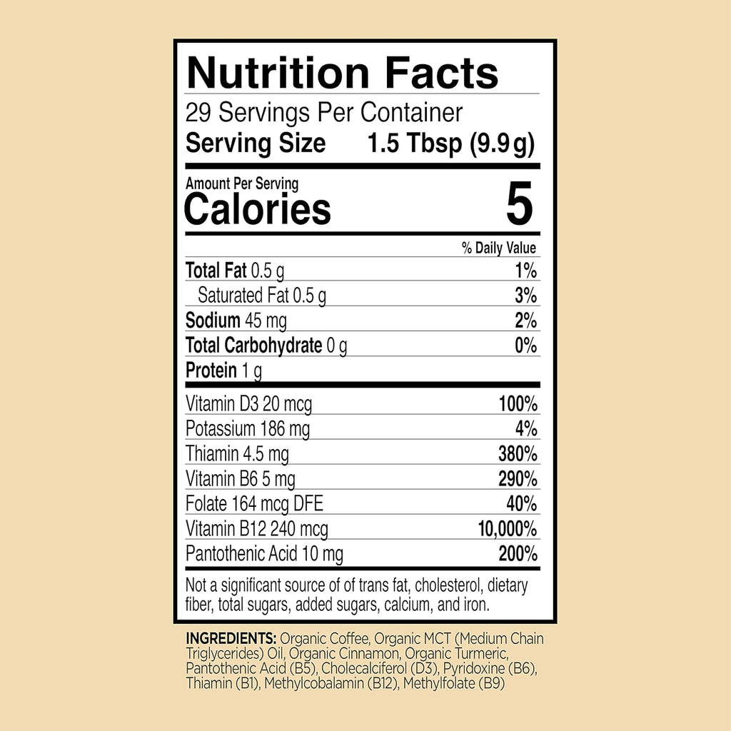 VitaCup Organic Genius Ground Keto Coffee, Increase Energy & Focus w/MCT Oil, Turmeric, B Vitamins, D3, USDA Organic Ground Coffee Medium Dark Roast, 100% Arabica Coffee Grounds, 3 bags, 10 oz each