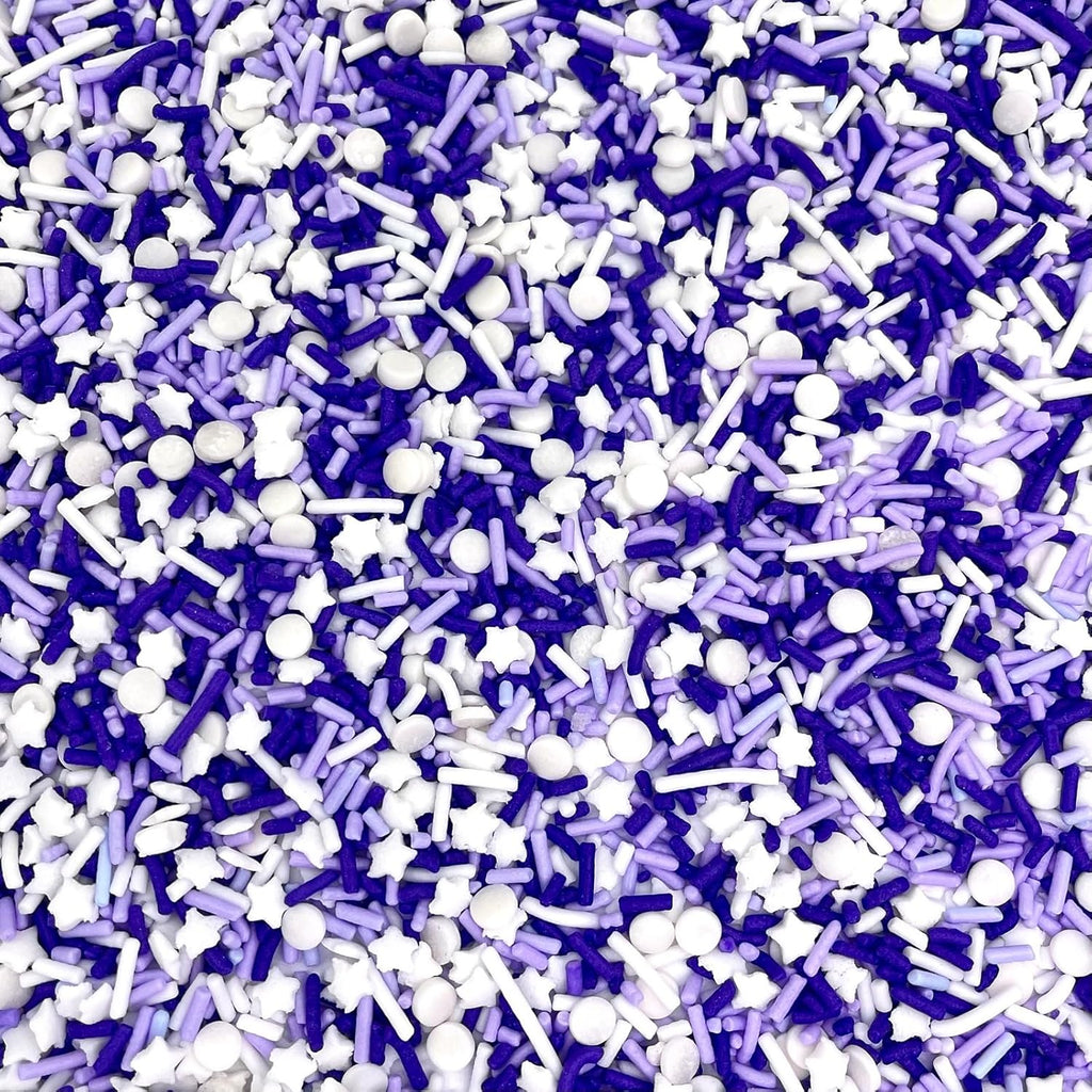 Manvscakes Sprinkles- Edible Cake and Cupcake Sprinkles with Assorted Shapes and Sizes, Purple Sprinkle Mix for Cookies, Ice Cream, Cake and Cupcake Decorating