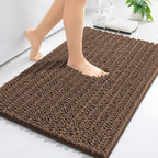 Arotive Luxury Chenille Bathroom Rug Mat, Extra Soft Thick Absorbent Shaggy Bath Rugs, Non-Slip Machine Wash Dry, Plush Bath Mats for Bathroom, Shower and Tub, 36x24, Mocha