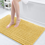 Arotive Luxury Chenille Bathroom Rug Mat, Extra Soft Thick Absorbent Shaggy Bath Rugs, Non-Slip Machine Wash Dry, Plush Bath Mats for Bathroom, Shower and Tub, 44x24, Yellow