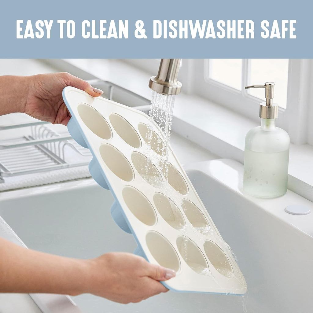 GreenLife 12-Cup Muffin Pan, Healthy Ceramic Nonstick Bakeware, PFOA & PFAS-Free Cupcake Tray, Durable Baking Pan, Versatile Kitchen Essential, Easy Clean Muffin Mold, Nonstick Baking Sheet, Blue Haze