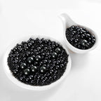 Kasvan Black Pearl Sugar Sprinkles - Edible Candy Pearls 130g/4.58 Oz, Mix Size, Baking Cake Decorations, Ice Cream Toppings and Cookie Decorating, Wedding Party Chirstmas Supplies