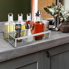 4PCS Drawer Organizer for Kitchen,Utensil Mesh Drawer Organizer with Interlocking Arm for Cosmetic,Flatware,Pen (9 * 3 * 2 Inches,Grey)