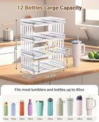Large Tumbler Organizer for Stanley Cup 40 oz, Patented Kitchen Pantry Organizers and Storage for Stanley Cup Accessories, Stackable Water Bottle Organizer Holder Gifts 4Pack Large-12-bottle