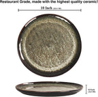 Ceramic Dinner Plates Dish Set,Set of 4,for Lunch snacks -Microwave Oven & Dishwasher Safe,Scratch Resistant,Dinnerware Kitchen Porcelain Serving Dishes 10 Inch Round