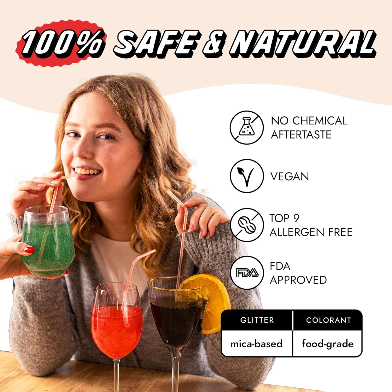 MONÉGASQUE Snow White Edible Glitter for Drinks 10g – White Edible Glitter for Cakes & Halloween Cocktails - Champagne & Cocktail Drink Shimmer - Cake Decorations Spray & Food Decorating Sprinkles