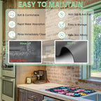 Dish Drying Mat Bright Colorful Flowers Leaves Coffee Mat,12"X19" Bsorbent Dish Drying Pad for Sink Dishes or Under Rack Kitchen Counter Accessories Absorbent Hide Backed Drying Mat