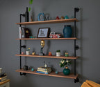 Pipe Shelves Industrial Pipe Shelving Shelves Real Wood Industrial Floating Pipe Shelves with Wood Planks 36 inch Wall Shelves Rustic Hanging Bookshelf Farmhouse Kitchen Bar Shelving