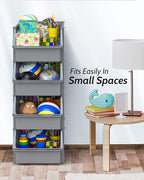 Skywin TidyFriend Stackable Storage Bins for Pantry, 4 Pack Stackable Bins For Organizing Food, Kitchen, and Bathroom Essentials (Grey)