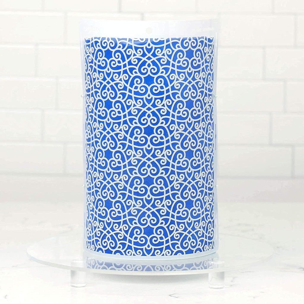 Cake Baking Stencil - Seamless Delicate Pattern for Decorating Tall Double Barrel Cake to Use with Buttercream, Royal Icing, Ganache, Paint, Airbrush (FLAIRE)