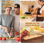 Patelai 12 Packs Wooden Cutting Board Set with Handles Large Kitchen Serving Plain Chopping Board Bulk Gifts for Mom for Vegetables Meat Pizza Cheese Fruit Bread(Bamboo,21.5 x 8.75 Inch)