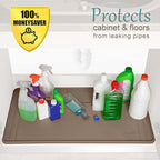 The Original Under Sink Mat - Adjustable Silicone mat, Waterproof Under The Sink Bathroom Vanity Mat - 28" x 19" or smaller