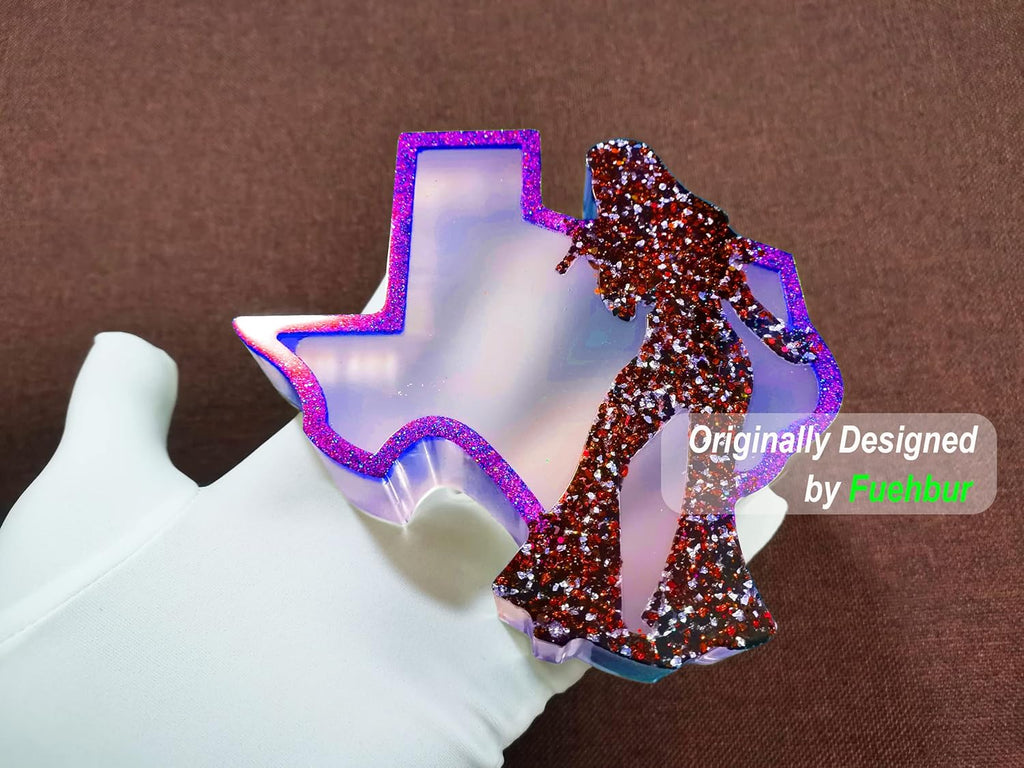Texas Dancing Singer Shape Car Freshies Mold, Silicone Freshie Resin State Mould for Aroma Beads - Candle - Soap Mold - Scented Pendant Mold