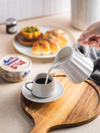 Ceramic Creamer Pitcher,Creamer Container with Handle, 10 OZ Small Milk Pitcher Milk Cup for Coffee, Sauces, Salad, White