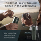 Manual Coffee Grinder by Alpaca Ventures - Stainless Steel Conical Burr Coffee Grinder Manual with Adjustable Setting Double Bearing Hand Espresso Grinder Perfect for Home, Office and Camping