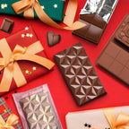 Mity rain Chocolate Bar Mold Deep - 1 inch Deep Thick Non-Stick Silicone Molds for Stuffed Dubai Chocolate Bar Pistachio, Large Food-Grade Candy Bar Mold with 50 bags for Filling & Snacks