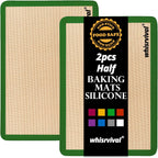 Silicone Baking Mat, Reusable Silicone Baking Sheets for Oven, 2Pcs Half Sheet(16.5"x11.6") Non-Stick (Green)