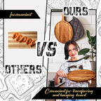 Nuenen 10 Pcs Round Wood Cutting Board with Handle Acacia Wooden Serving Kitchen Chopping Boards for Pizza, Bread, Cheese, Charcuterie, Fruit, Vegetables(Acacia)