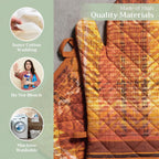 Maison d' Hermine 100% Cotton Oven Mitt & Pot Holder Set (7.5"x13" & 8"x8") Heat Resistant BBQ Cooking Gloves with Loop, Baking, Grilling, Kitchen, Handling Hot Pans (Thanksgiving Tartan)