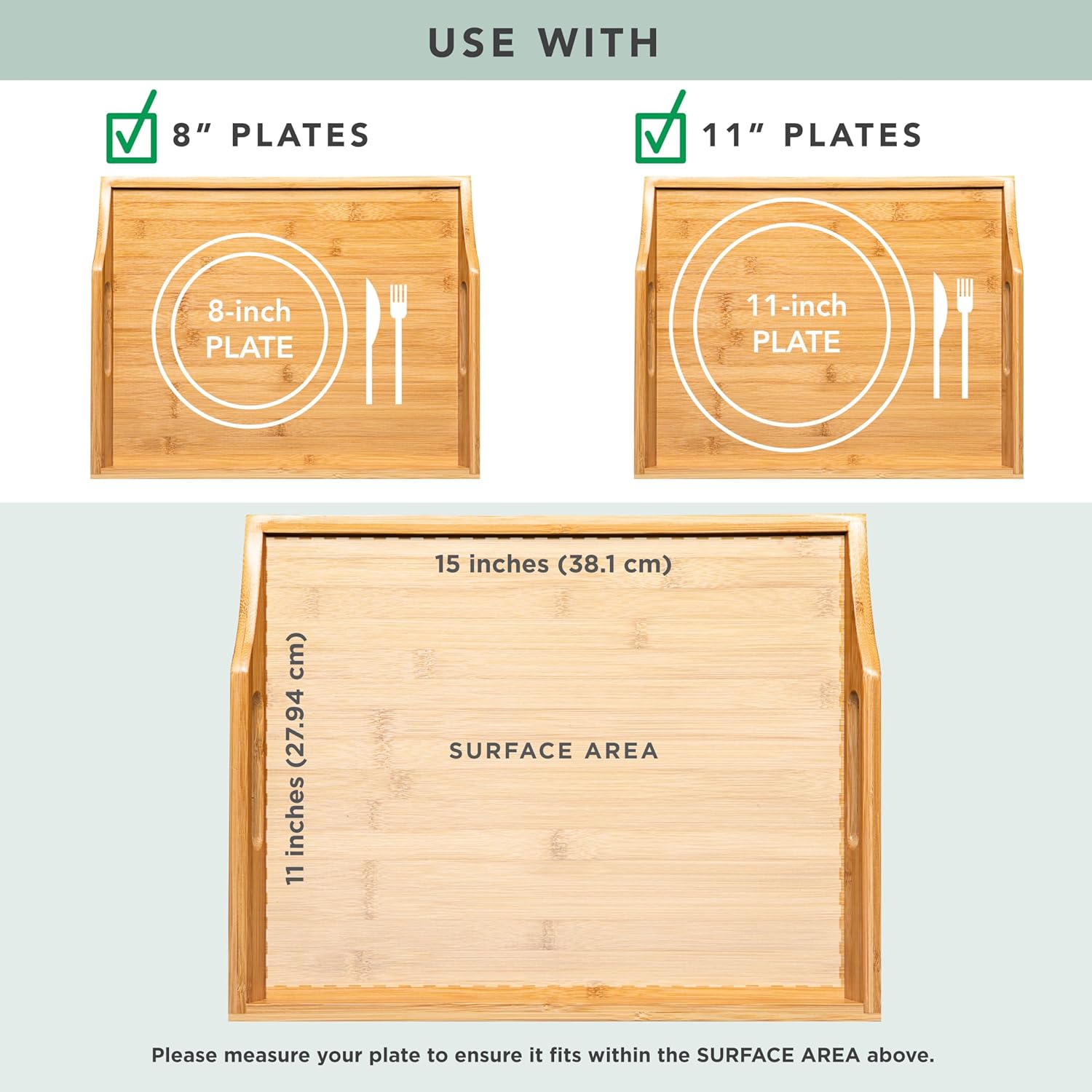 ROSSIE HOME Bamboo Wood Bed Tray, Lap Desk with Detachable Cushion, Serving Tray - Natural - Fits up to 15.6 Inch Laptops - Style No. 76107