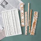 3 Packs Baroque Silicone Molds Scroll Silicone Baroque Mold Clay Molds Fondant Molds Border Fondant Mold Wedding Birthday Cake Decoration