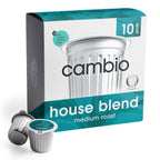 Cambio Roasters House Blend Coffee Pods - Medium Roast K Cup Coffee, Works With Keurig, 10 Count