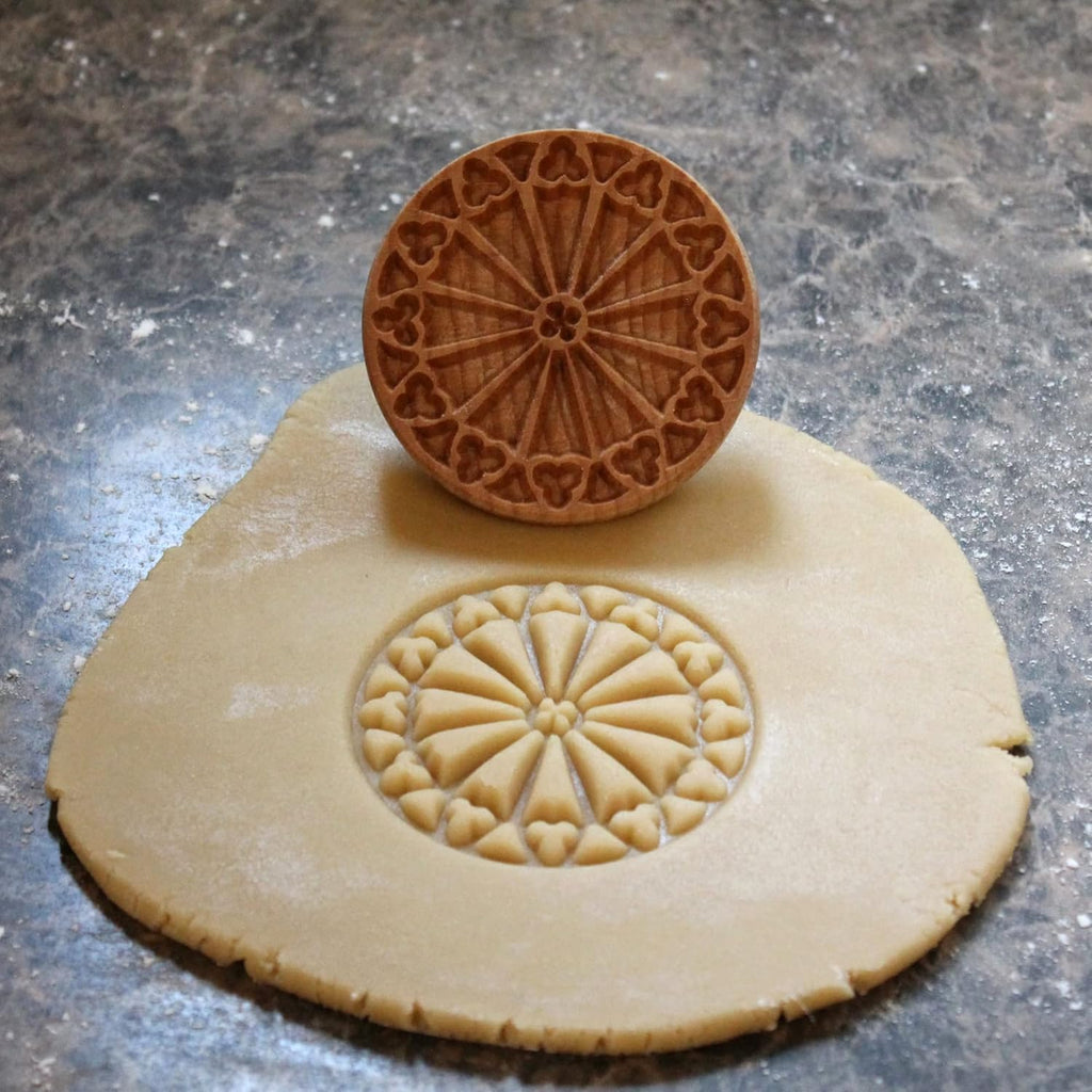 Wood Cookie Stamp, 2.5 Inch (Rose Window CS-003)