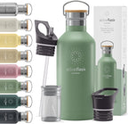 Stainless Steel Water Bottle with Straw, Infuser & 3 Lids: 18/32 OZ Leak-Proof Vacuum Insulated ACTIVE FLASK Drinking Bottles Hot Cold: Double Walled Outdoor Drink Thermo Mug Tea Coffee Sport Gym Bike