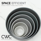 COOK WITH COLOR Prep Bowls with Lids- Wide and Deep Nesting Plastic Small Mixing Bowl Set with Lids, 12 Piece Set - Wide Bowls, Gray