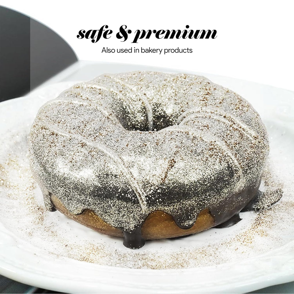 BeePoint White Edible Luster Dust 15g - Food Grade, Vibrant Color Shimmer Powdered Dust for Drinks, Cocktails, Cake Decorating, Baking, Chocolates, Candy, Sweets, & Cookies - Vegan & Gluten Free