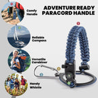 Insulated Water Bottle 40 oz, Triple Wall Vacuum Stainless Steel (Cold for 48 Hrs), Leak Proof & Non-BPA, Modern Water Flask Jug with Paracord Handle & Straw Spout Lids, Navy Blue