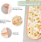 Maison d' Hermine Double Oven Mitts 100% Cotton 7"x35" Double Oven Mitt Heat Resistant BBQ Cooking Gloves with Loop, Baking, Grilling, Home, Kitchen, Handling Hot Pans (Pumpkin Passion)