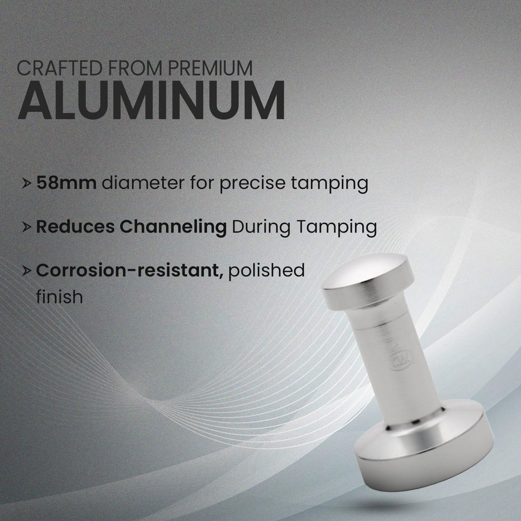 Rattleware Premium Aluminum Espresso Tamper (58 mm) - Ideal for Baristas & Coffee Lovers - Sleek Material & Design - Ultimate Tamping Precision & Consistency