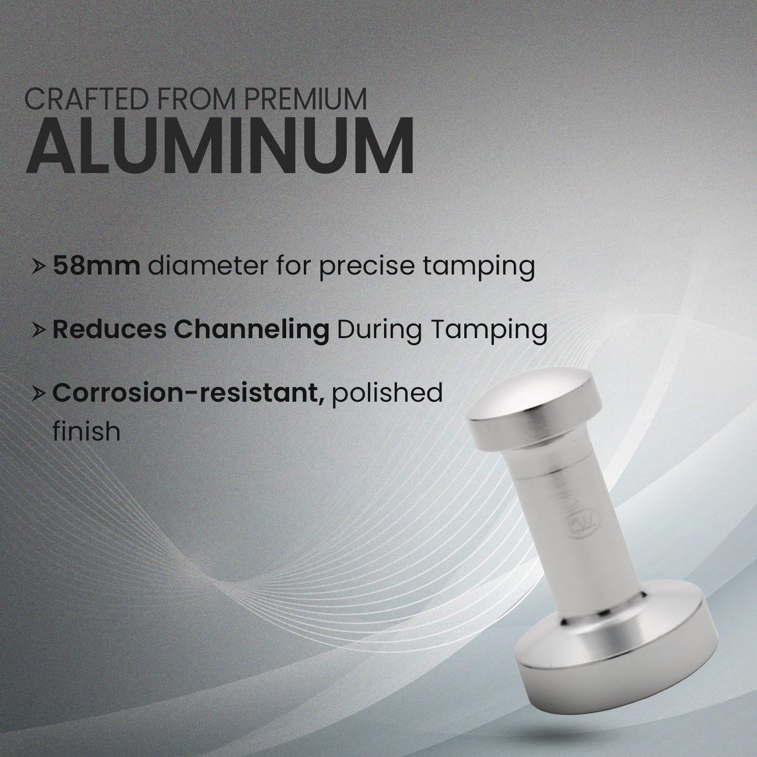 Rattleware Premium Aluminum Espresso Tamper (58 mm) - Ideal for Baristas & Coffee Lovers - Sleek Material & Design - Ultimate Tamping Precision & Consistency