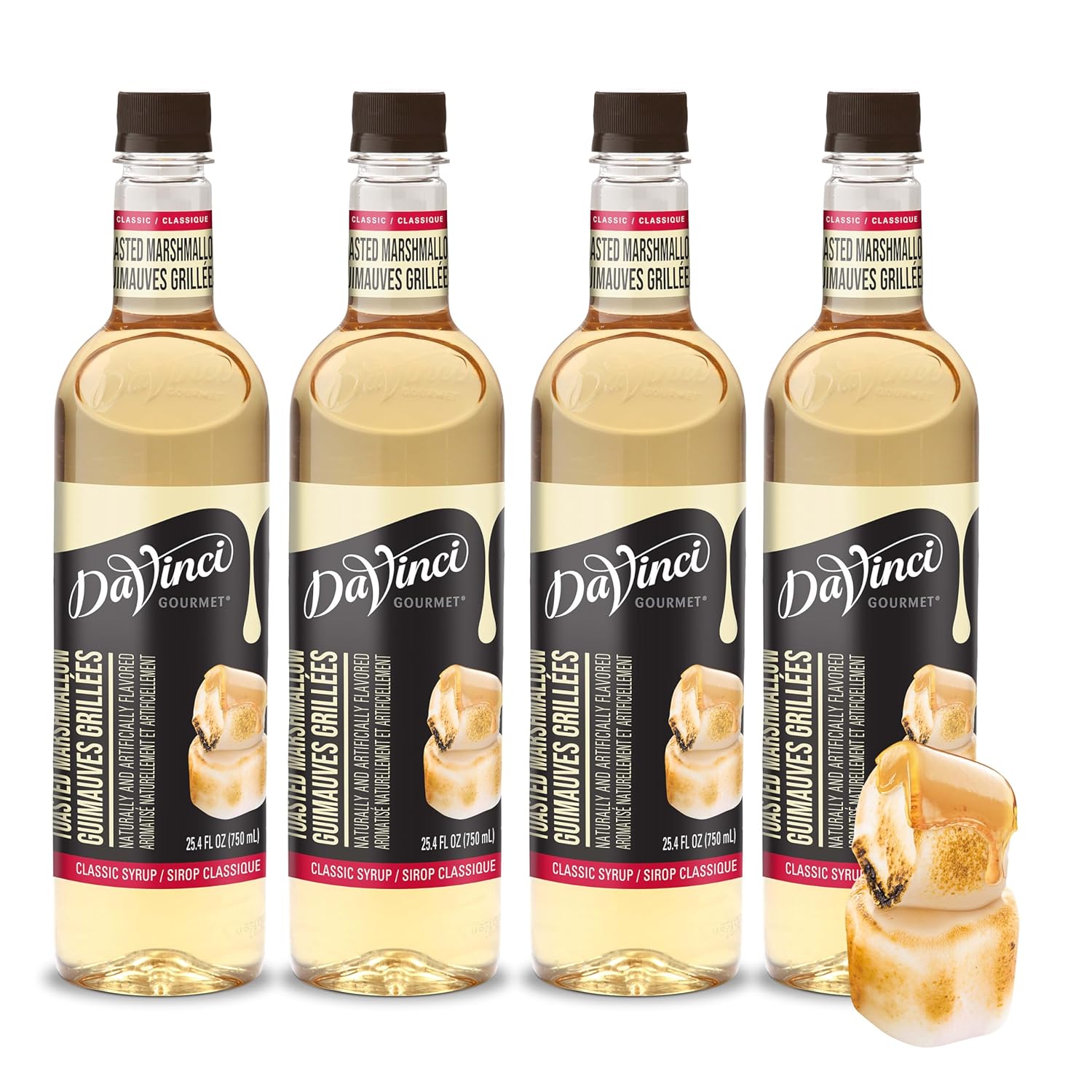 DaVinci Gourmet Classic Toasted Marshmallow Syrup, 25.4 Fluid Ounces (Pack of 4)