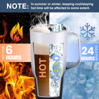 HAUSHOF 24 oz Travel Mug with Handle, Stainless Steel Vacuum Insulated Coffee Travel Mug, Double Wall Travel Mugs with Leakproof Lid, BPA Free