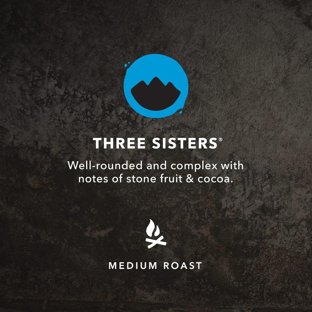 Kicking Horse Coffee Three Sisters, Medium Roast, Ground, Certified Organic, Fairtrade, Kosher, Black, 10 Oz, Pack of 6