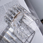 KAMMAK Crystal Whiskey Glasses Set of 2, 7.27oz Old Fashioned Glasses Stemless, Hand Blown White Cocktail Glasses, Engagement Gifts for Couples, Women, Men