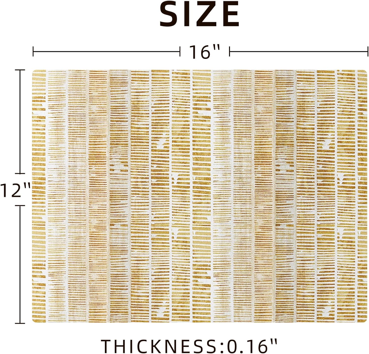 Dish Drying Mat, Diatomaceous Earth Soft Coffee Mat, Absorbent Silicone Dish Drying Mat for Kitchen Counter or Sink for Kitchen Bathroom Coffee Bar (Linear Pattern, 12 x 16 Inches)