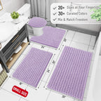 Arotive Luxury Chenille Bathroom Rug Mat, Extra Soft Thick Absorbent Shaggy Bath Rugs, Non-Slip Machine Wash Dry, Plush Bath Mats for Bathroom, Shower and Tub, 30x17, Light Purple